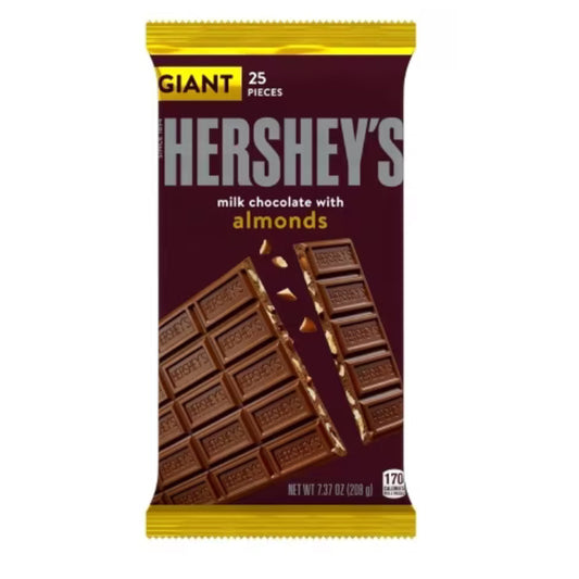 Hershey's Milk Chocolate With Almonds Giant Bar 208g