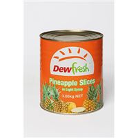 Dewfresh Pineapple Sliced In Light Syrup 3.03kg