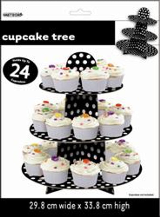 Dots Cupcake Tree - Black (Holds approx 24 cupcakes)