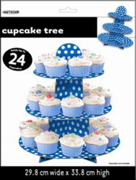 Dots Cupcake Tree - Royal Blue (Holds approx 24 cupcakes)