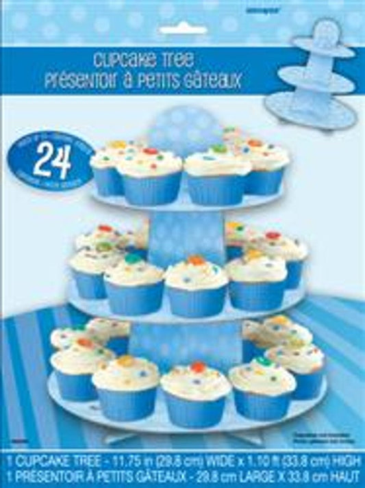 Dots Cupcake Tree - Blue (Holds approx 24 cupcakes)