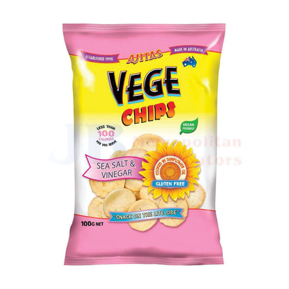 Ajitas Vege Chip Salt And Vinegar 100g