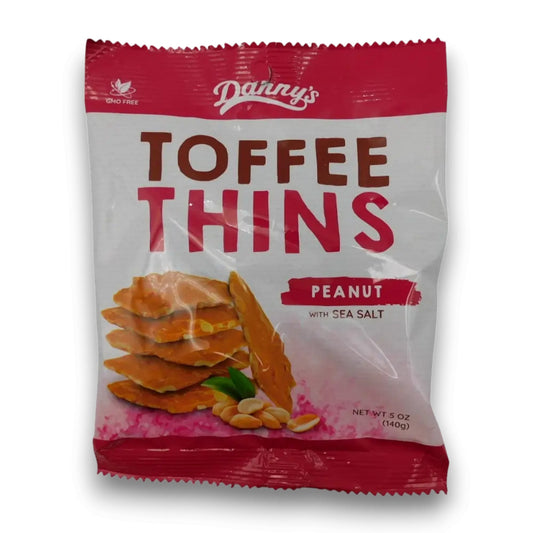 Danny s Toffee Thins - Peanut & Sea Salt (12 x 140g bags)