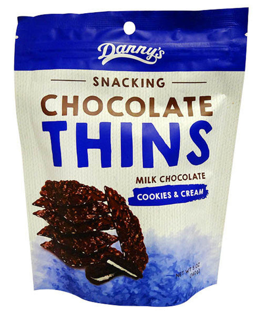 Danny s Snacking Chocolate Thins - Cookies & Cream (12 x 140g bags)