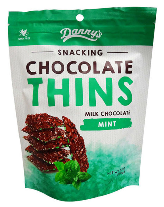 Danny s Snacking Chocolate Thins - Mint (12 x 140g bags)