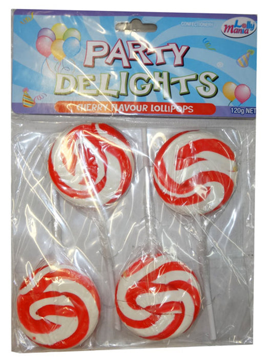 Party Delights - Red - Cherry Flavour (4 pack - 120g)