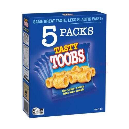 Tasty Toobs 65g (5 Pack)