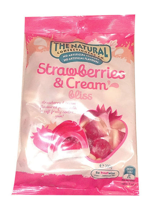 The Natural Confectionery Co. - Strawberries and Cream Bliss (200g bag x 12pc box)
