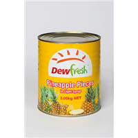 Dewfresh Pineapple Pieces In Light Syrup 3.03kg